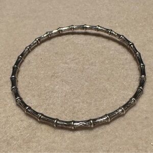 Elegant Silver Bamboo Bangle